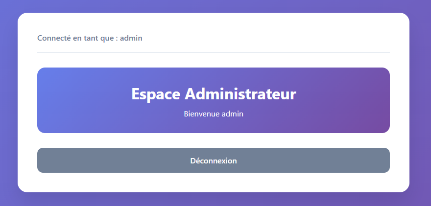 Espace administrateur